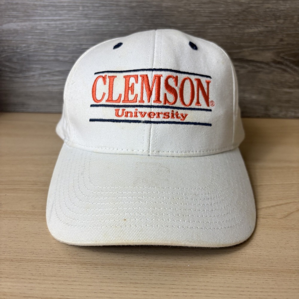 Clemson Tigers Hat Cap Snap Back White NCAA Football The Game Bar